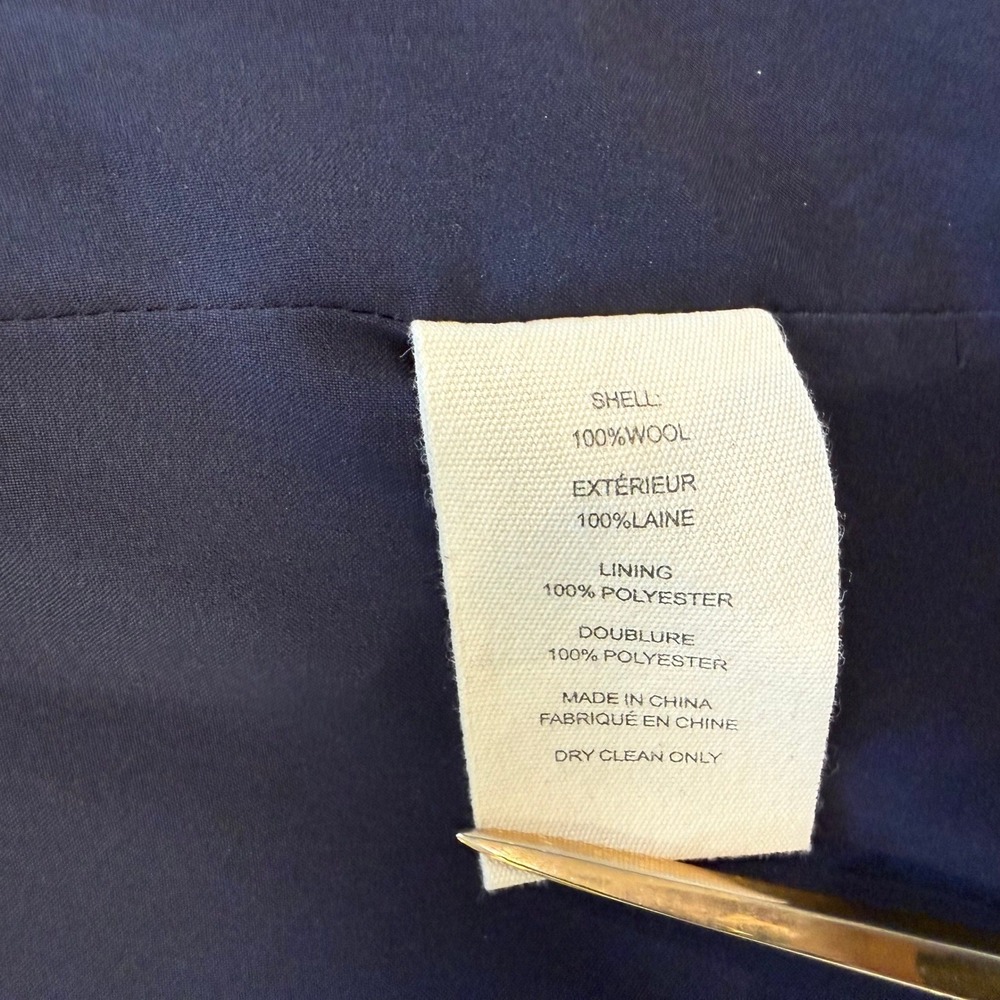 L'Agence Kenzie 100% Wool Teal Blue Plaid Tweed Double Breasted Blazer Sz 2 EUC - Picture 6 of 14